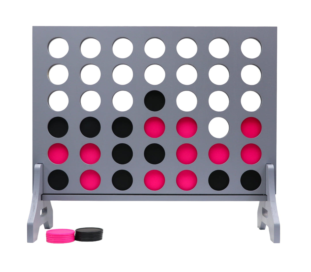 Slick Woody's Black / Pink Tailgating Pros Grey Giant 4 in a Row