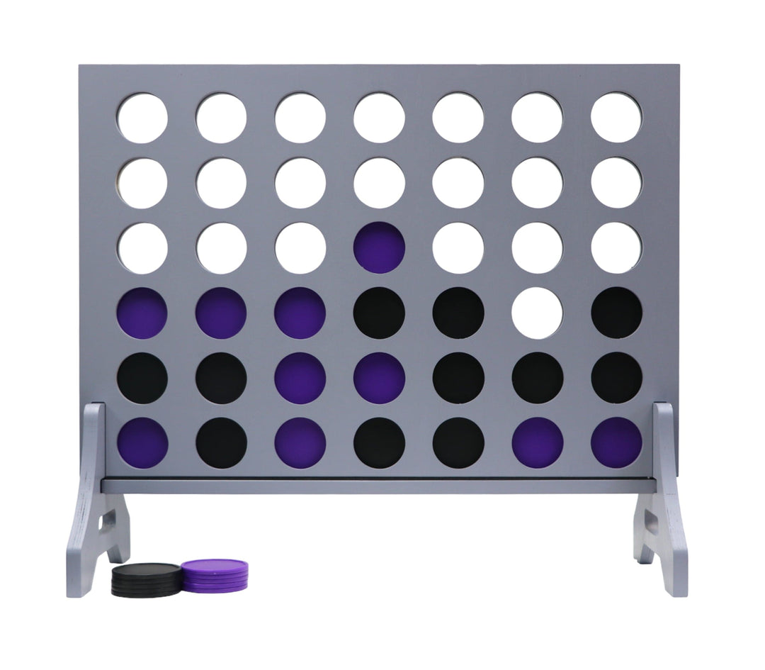 Slick Woody's Black / Purple Tailgating Pros Grey Giant 4 in a Row