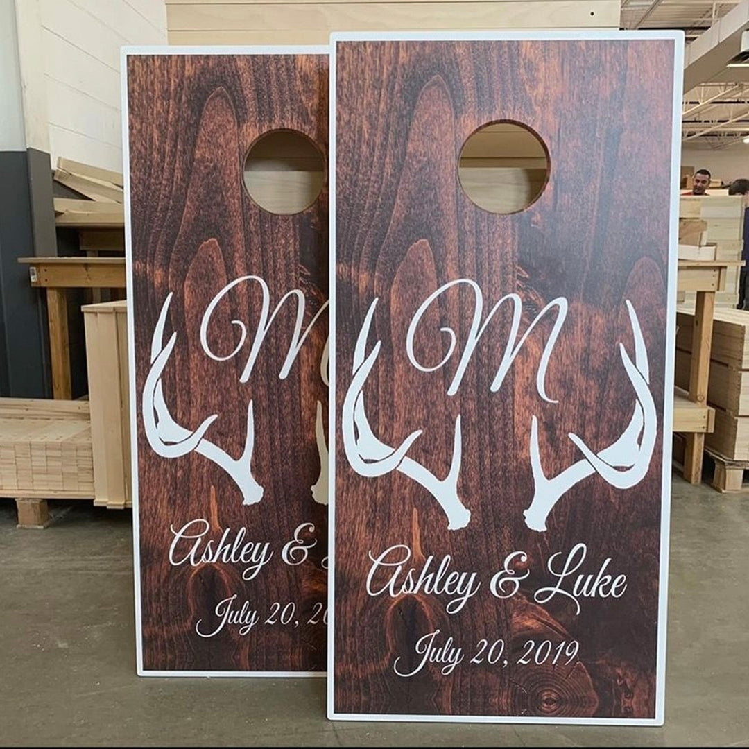 Slick Woody's Cornhole Co. Cornhole Board Custom All Weather Tournament Size Cornhole Boards (includes 8 bags)