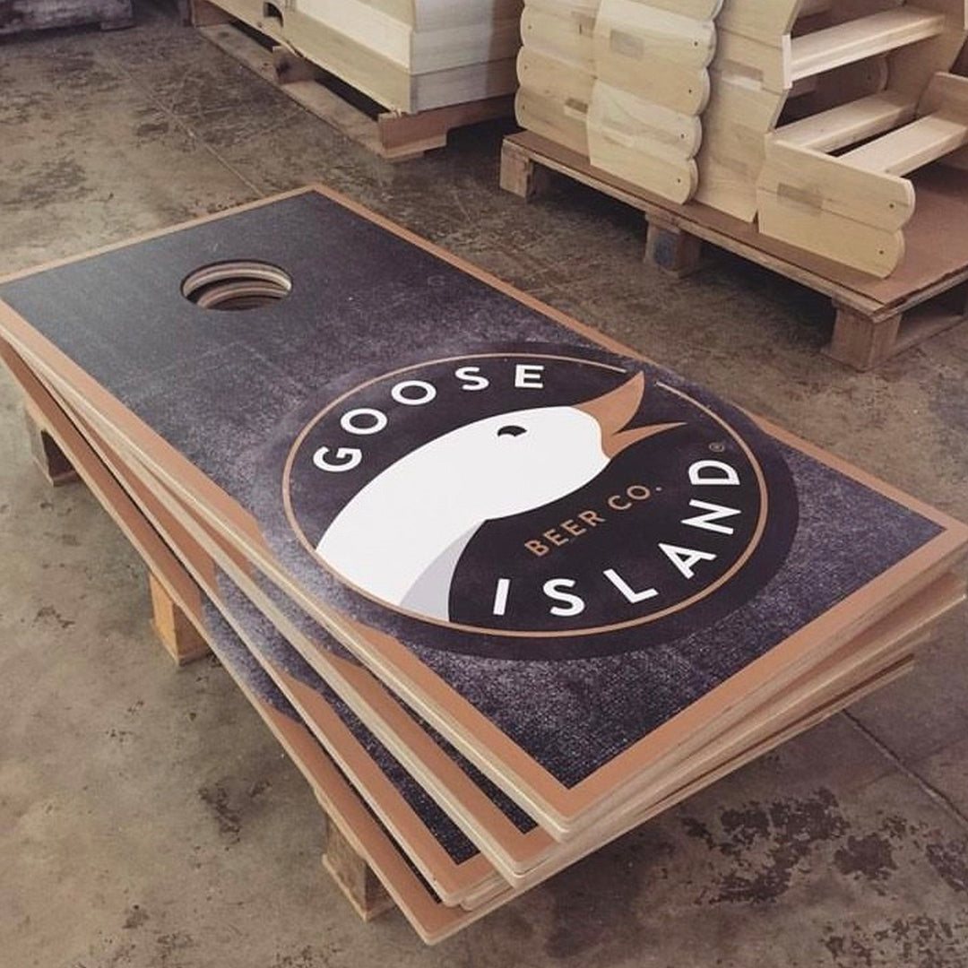 Slick Woody's Cornhole Co. Cornhole Board Custom All Weather Tournament Size Cornhole Boards (includes 8 bags)