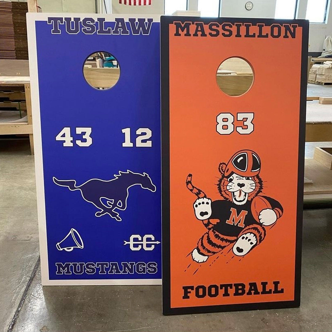 Slick Woody's Cornhole Co. Cornhole Board Custom All Weather Tournament Size Cornhole Boards (includes 8 bags)