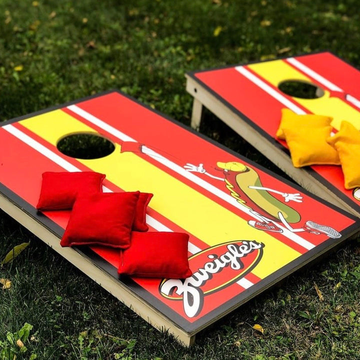 Slick Woody's Cornhole Co. Cornhole Board Custom All Weather Tournament Size Cornhole Boards (includes 8 bags)