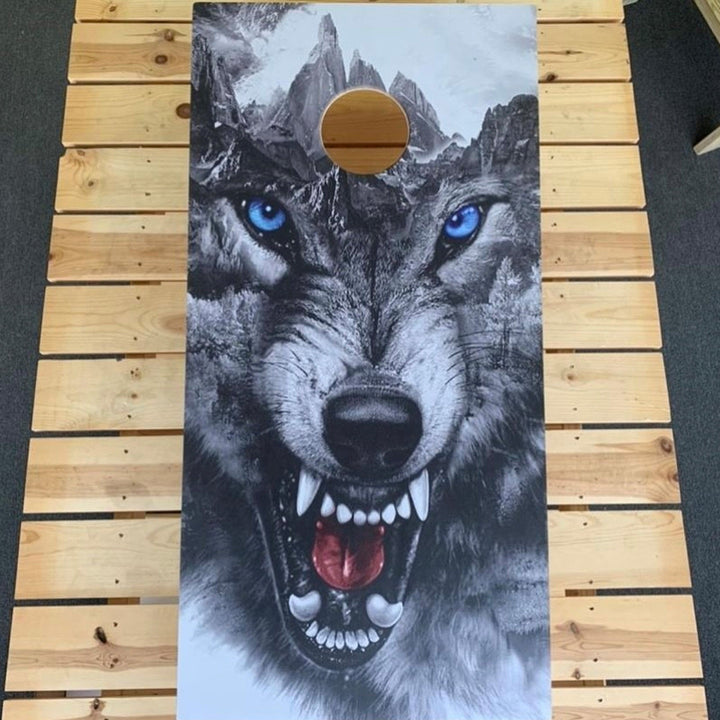 Slick Woody's Cornhole Co. Cornhole Board Custom All Weather Tournament Size Cornhole Boards (includes 8 bags)