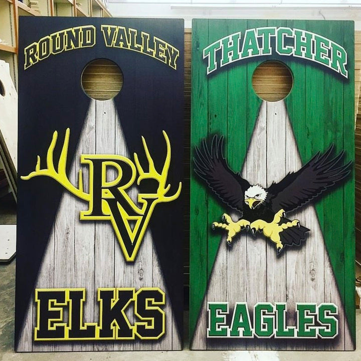 Slick Woody's Cornhole Co. Cornhole Board Custom All Weather Tournament Size Cornhole Boards (includes 8 bags)