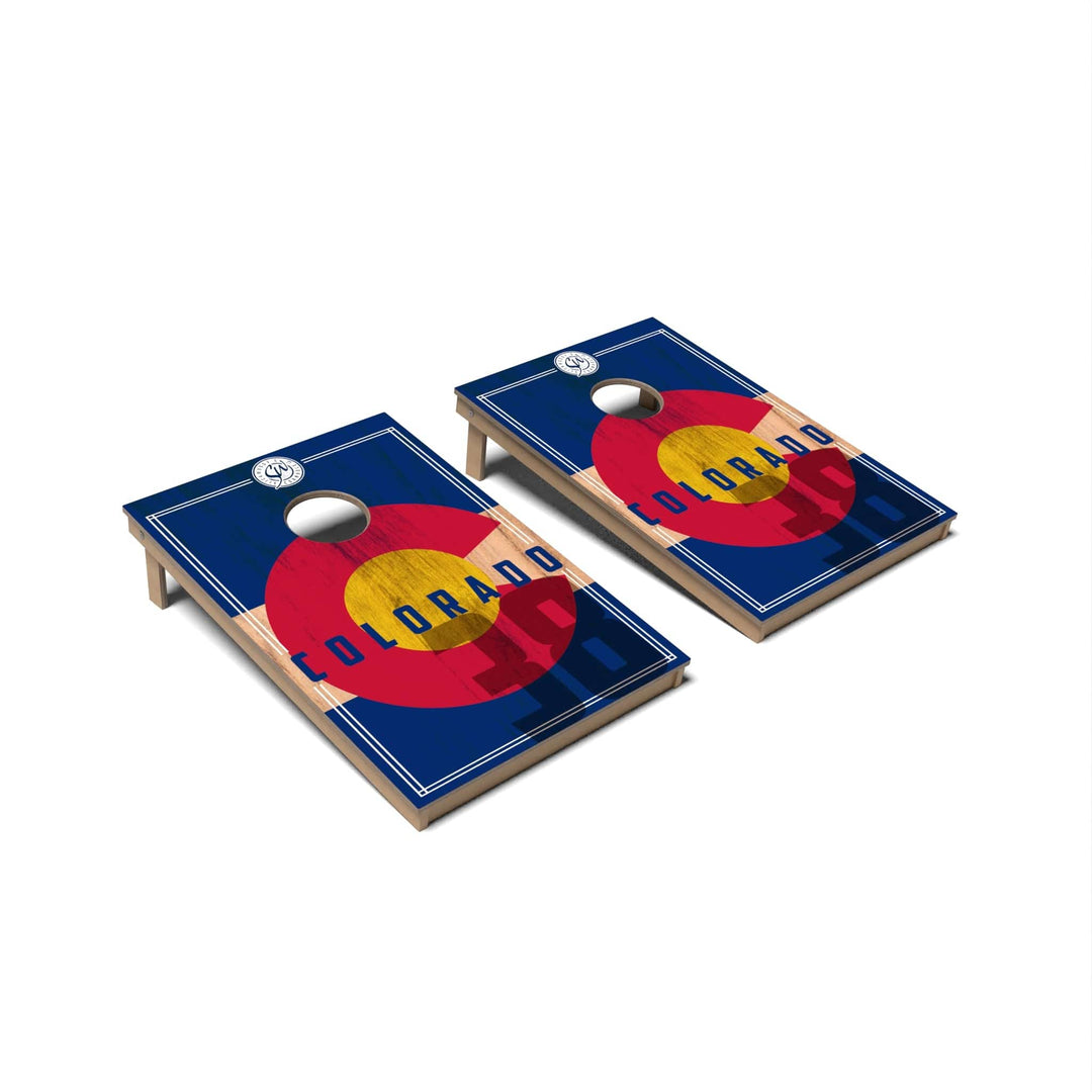 Slick Woody's Cornhole Co. Cornhole Board State Flag 2.0 Colorado Cornhole Boards - Tailgate