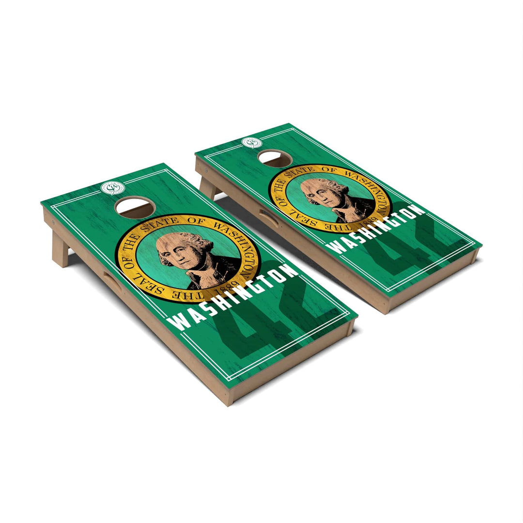 Slick Woody's Cornhole Co. Cornhole Board State Flag 2.0 Washington Cornhole Boards - Professional Signature