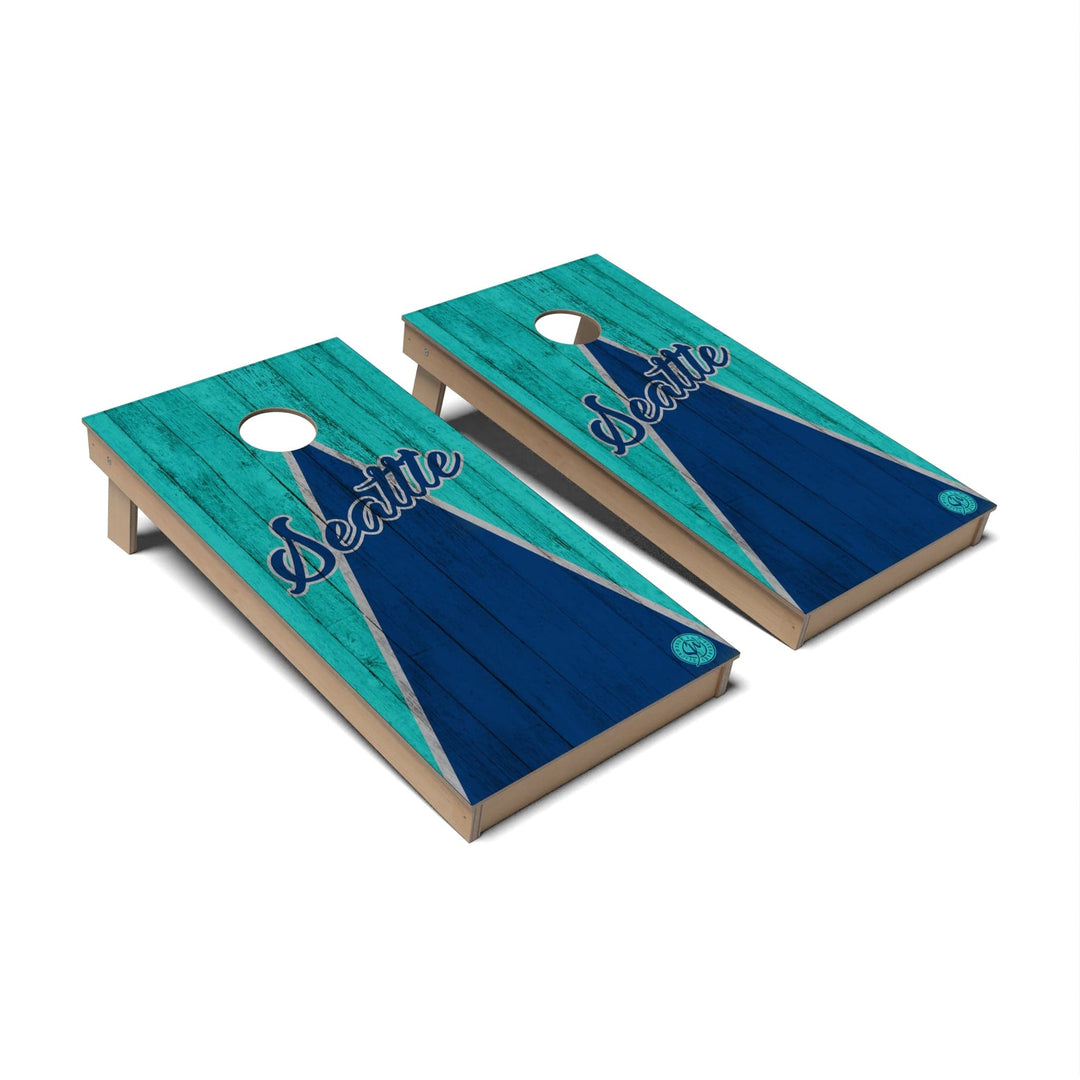 Slick Woody's Cornhole Co. Cornhole Board Triangle Baseball Seattle Cornhole Boards - Backyard