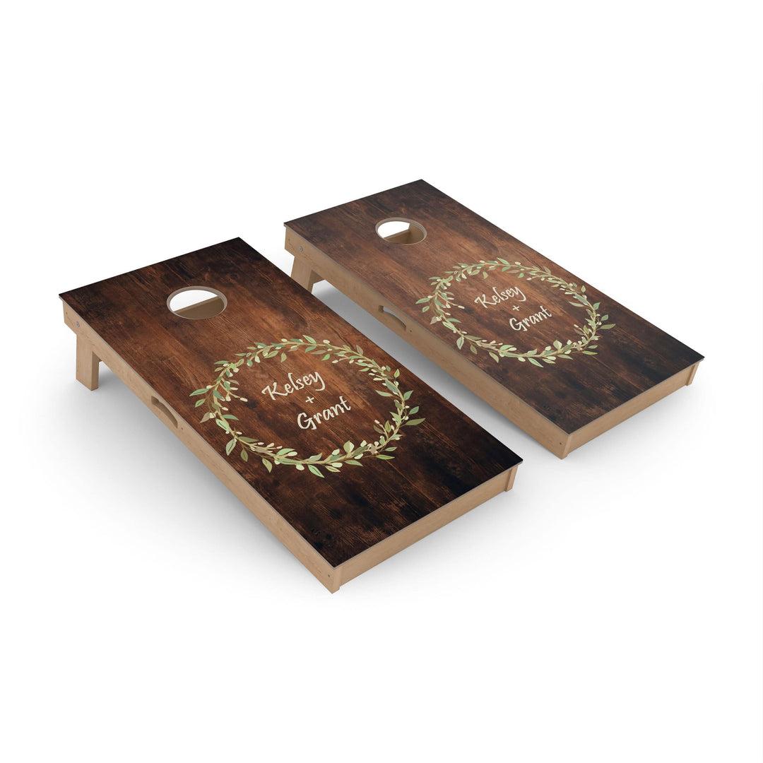 Slick Woody's Cornhole Co. Cornhole Board Wedding Wreath Custom Cornhole Boards - Pro Series