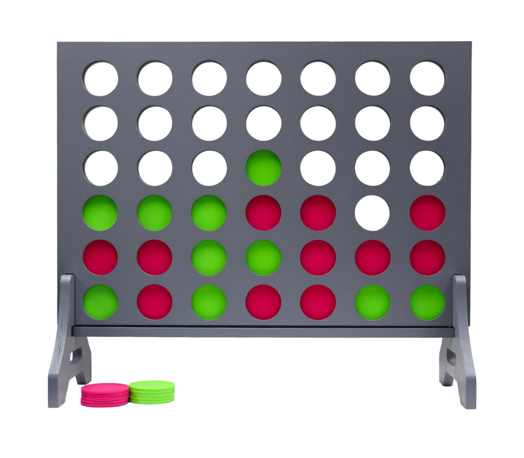 Slick Woody's Lime Green / Pink Tailgating Pros Grey Giant 4 in a Row