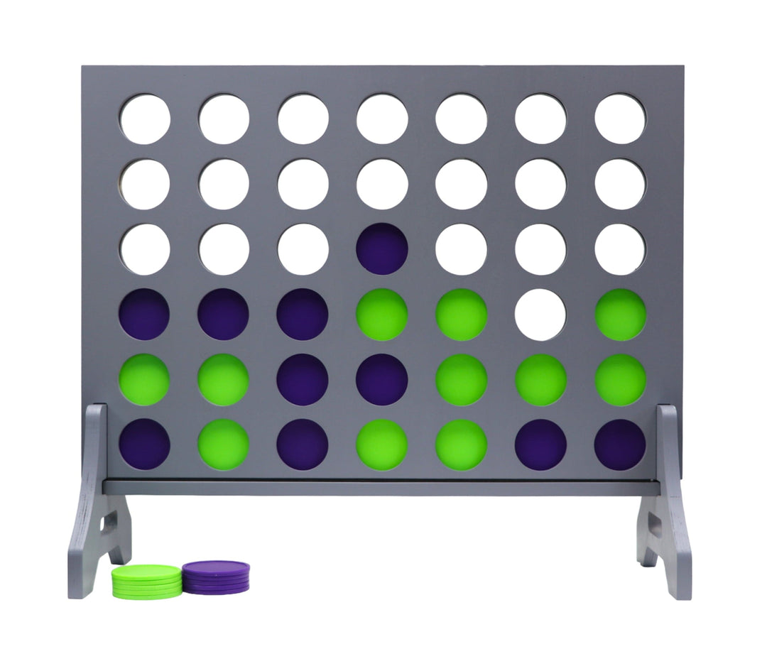 Slick Woody's Lime Green / Purple Tailgating Pros Grey Giant 4 in a Row