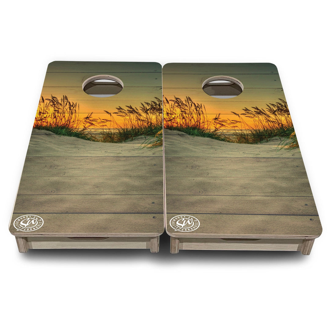 Slick Woody's Mini Cornhole Boards- Sea Oats- 12"x24"