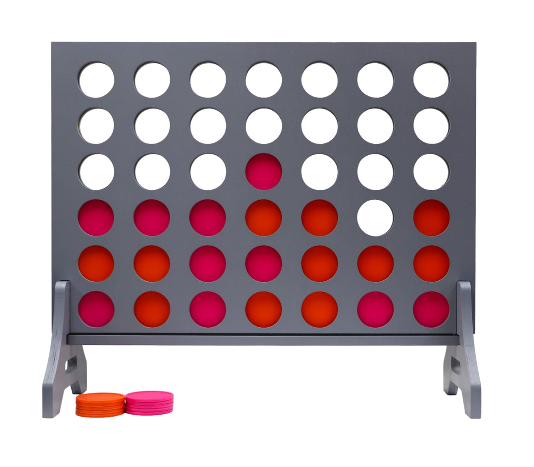 Slick Woody's Orange / Pink Tailgating Pros Grey Giant 4 in a Row