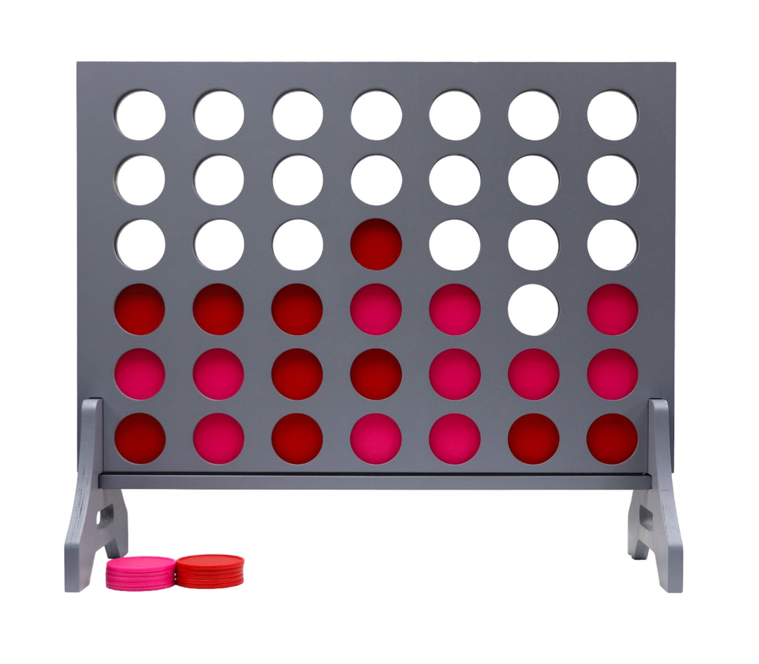 Slick Woody's Red / Pink Tailgating Pros Grey Giant 4 in a Row