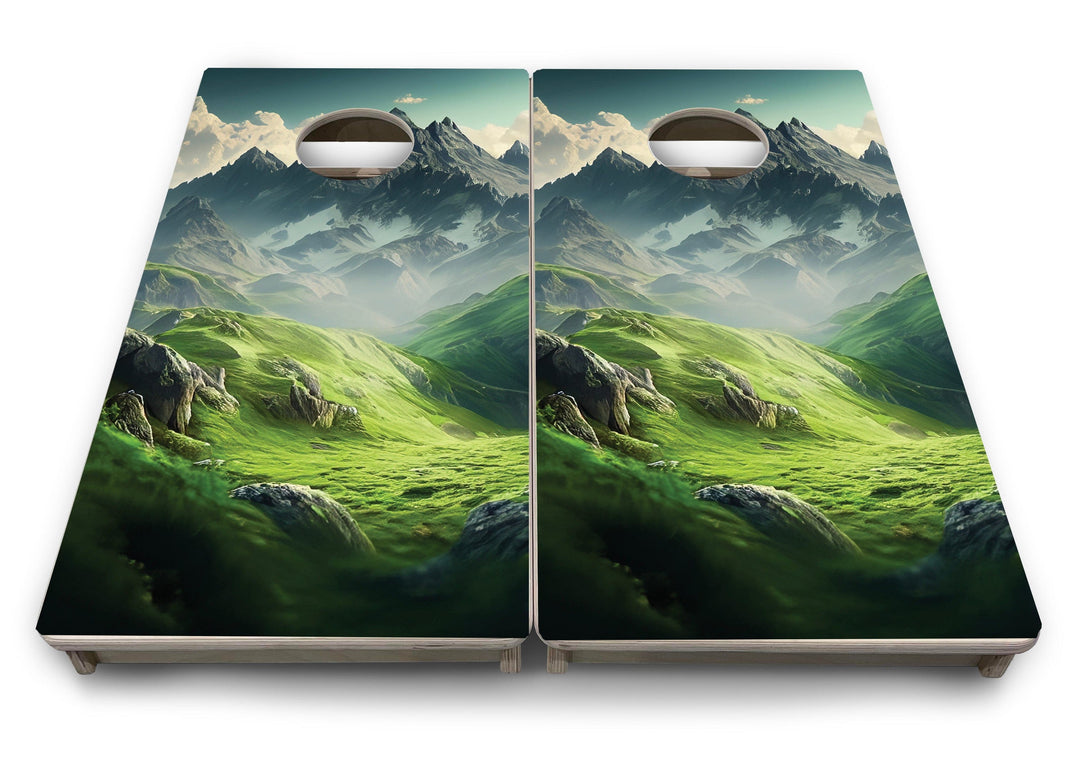 Slick Woody's Vacation Cornhole Boards- Ethereal Mountain- 16"x32"