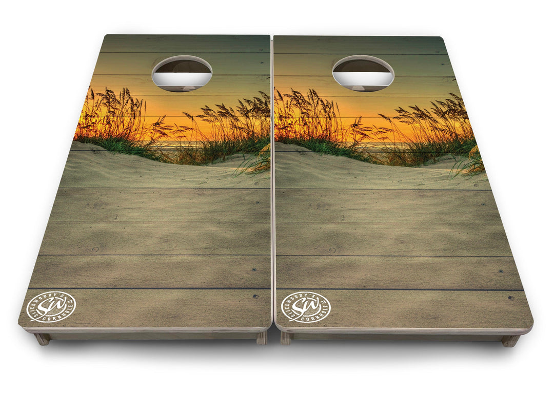 Slick Woody's Vacation Cornhole Boards- Sea Oats- 16"x32"