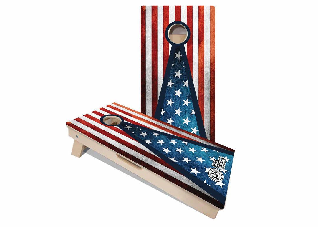 Slick Woody's Vacation Cornhole Boards- Stars and Stripes- 16"x32"