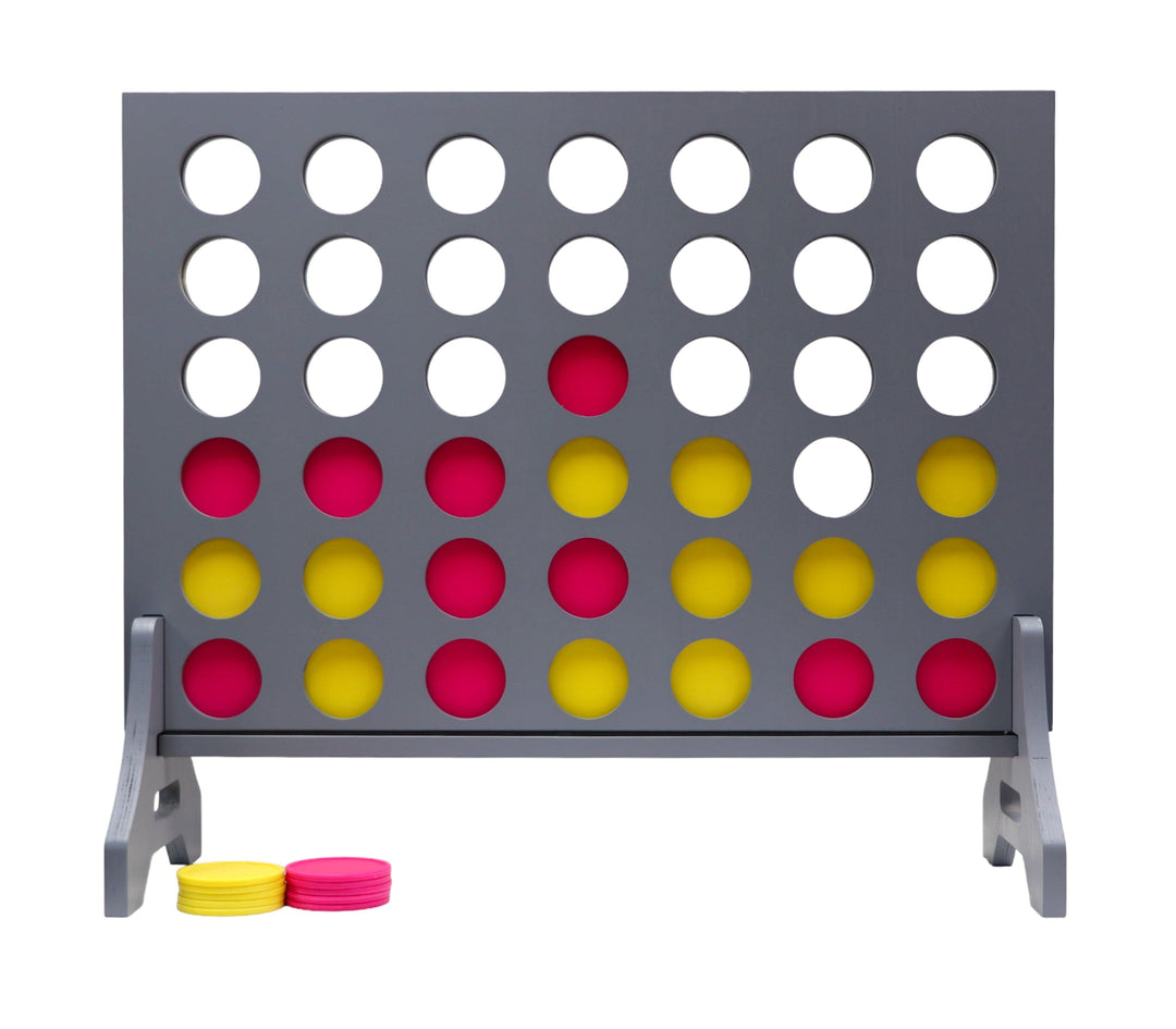 Slick Woody's Yellow / Pink Tailgating Pros Grey Giant 4 in a Row