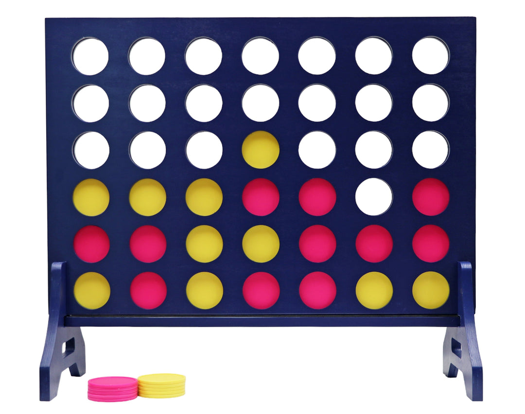 Slick Woody's Yellow / Pink Tailgating Pros Navy Giant 4 in a Row