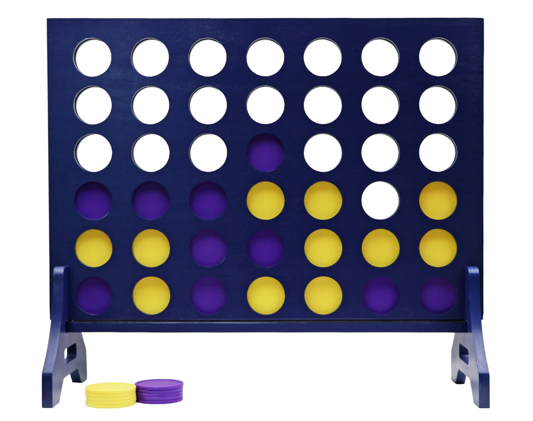 Slick Woody's Yellow / Purple Tailgating Pros Navy Giant 4 in a Row