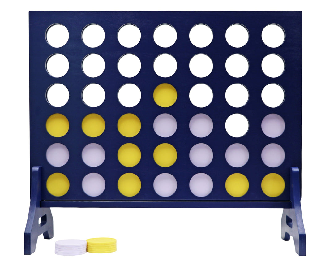 Slick Woody's Yellow / White Tailgating Pros Navy Giant 4 in a Row